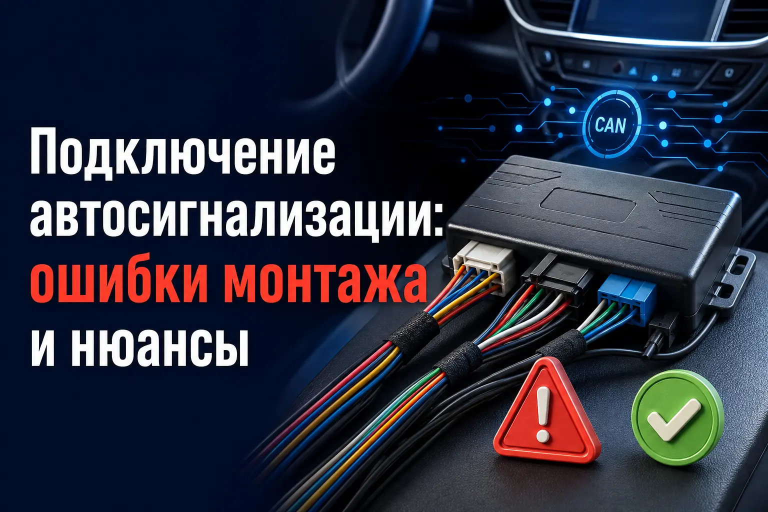 Подключение автосигнализации: ошибки монтажа и нюансы