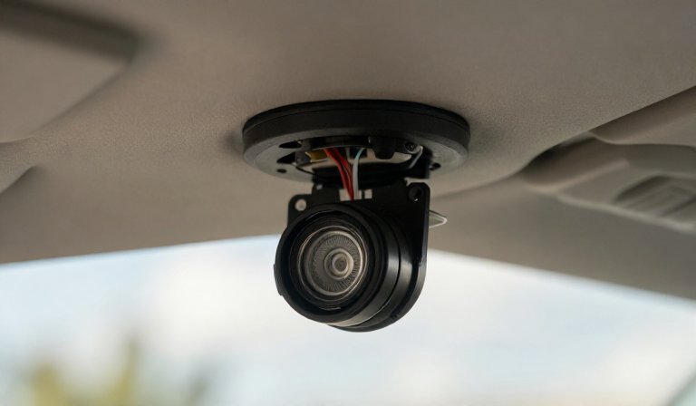 установленный датчик движения в автомобиле с проводкой