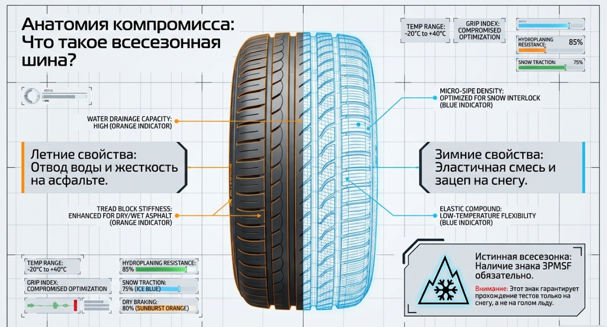 Результаты тестов всесезонных шин 2025 года